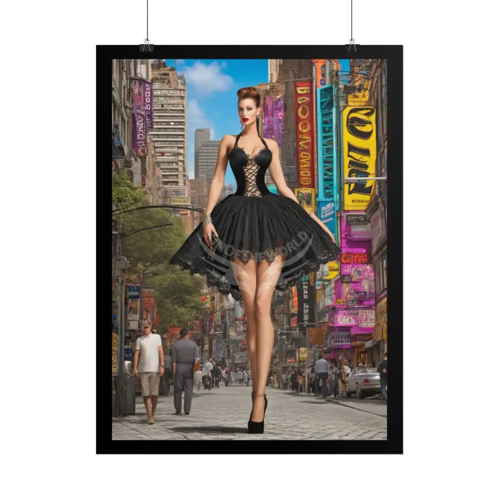 3D Tall Girl Naughty Giantess Sexy Skimpy Fashion Fun Stiletto Fetish Poster — 3D AI Girlfriend Stiletto Lady Art Print