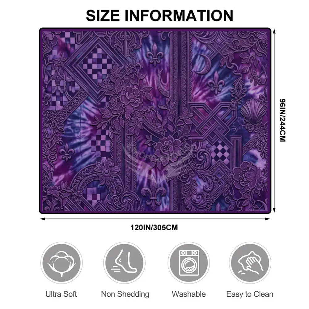 3D Tie Dye Unusual Floral Design Purple 10 ft x 8 ft Large Area Rug Floor Carpet 120’’x96’’ Rugs & Mats