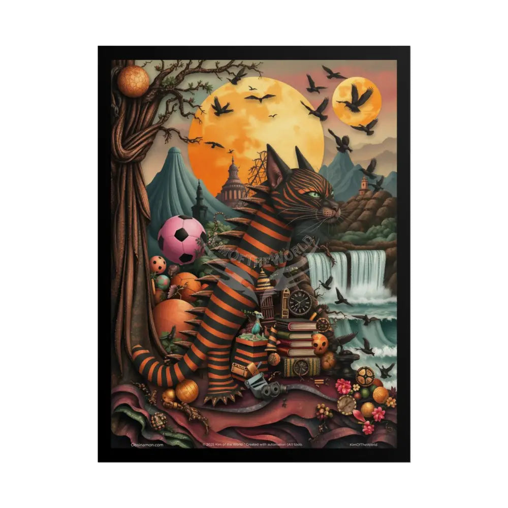 3D Tiger Catl Dragon Friend - Rolled Poster 18″ x 24″ (Vertical) / Matte Poster