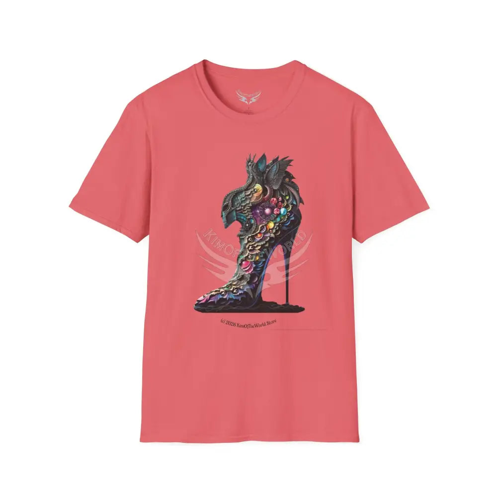 3D Trippy Stiletto I Tee - Softstyle T-Shirt Coral Silk / S T-Shirt
