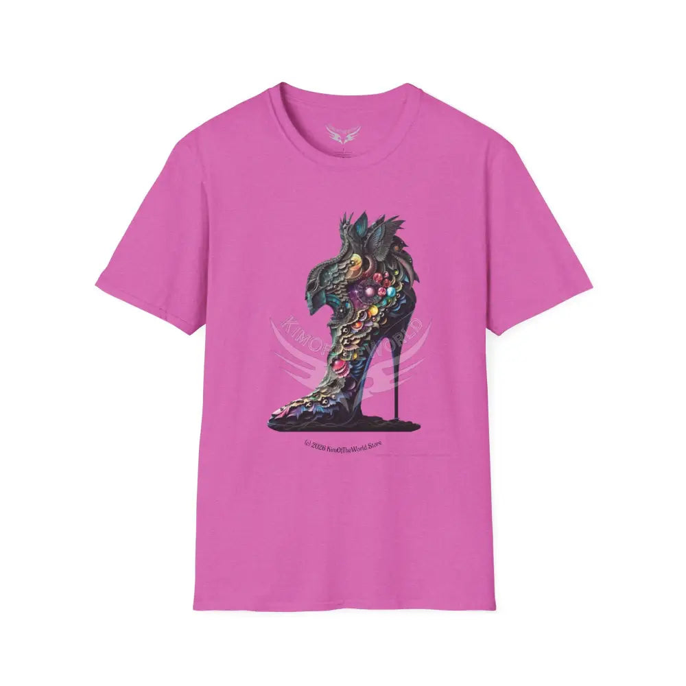 3D Trippy Stiletto I Tee - Softstyle T-Shirt Heather Berry / S T-Shirt