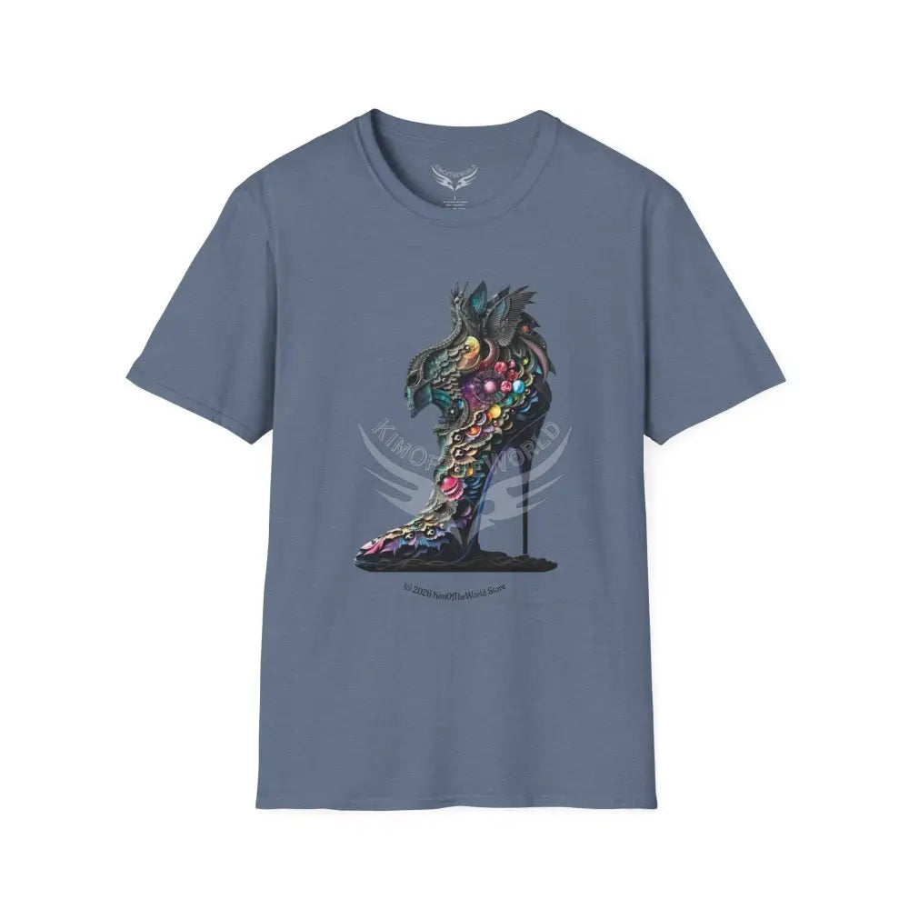 3D Trippy Stiletto I Tee - Softstyle T-Shirt Heather Indigo / S T-Shirt