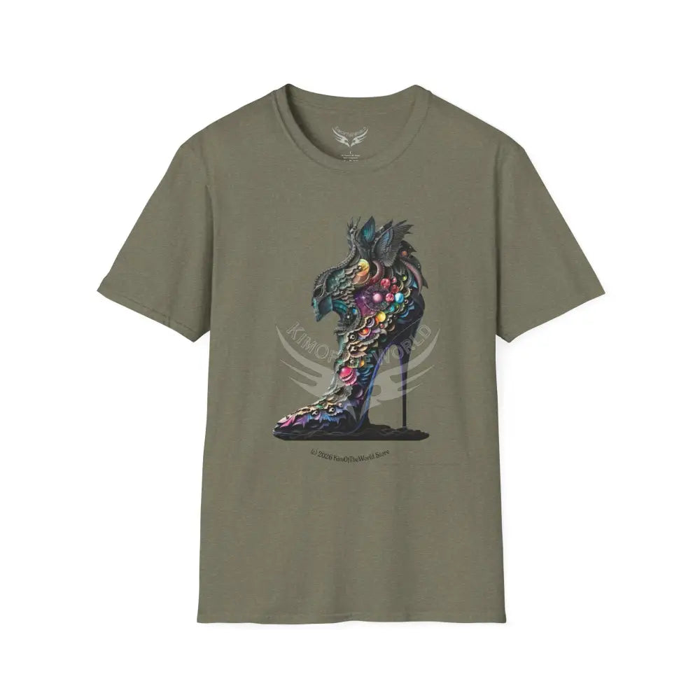 3D Trippy Stiletto I Tee - Softstyle T-Shirt Heather Military Green / S T-Shirt