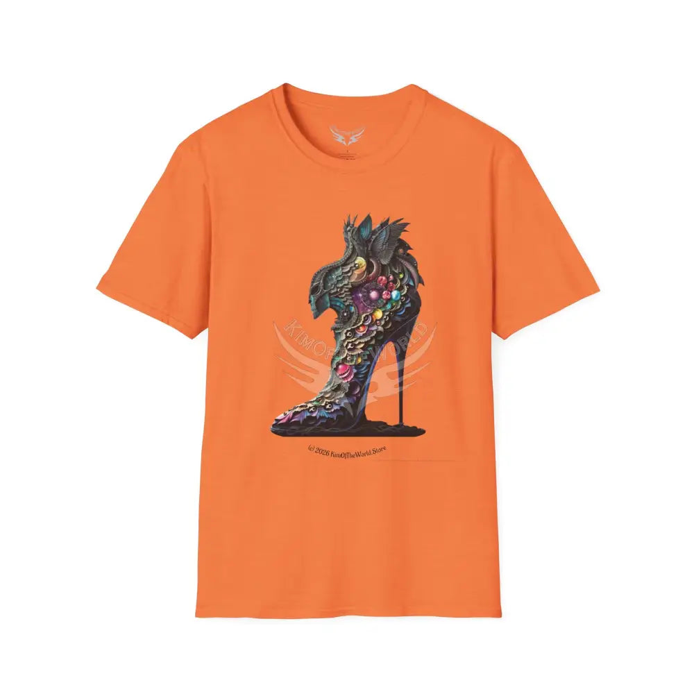 3D Trippy Stiletto I Tee - Softstyle T-Shirt Heather Orange / S T-Shirt
