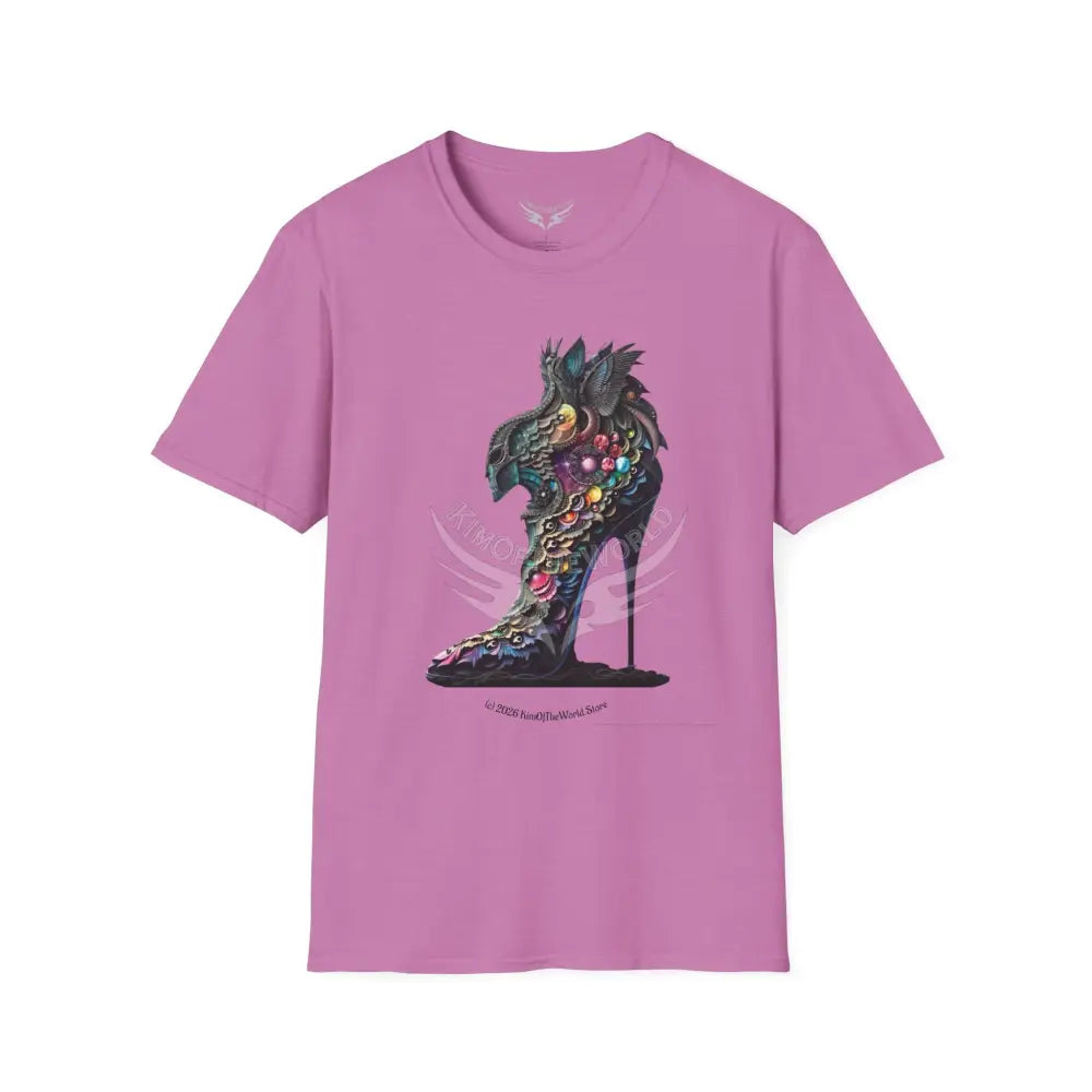 3D Trippy Stiletto I Tee - Softstyle T-Shirt Heather Radiant Orchid / S T-Shirt