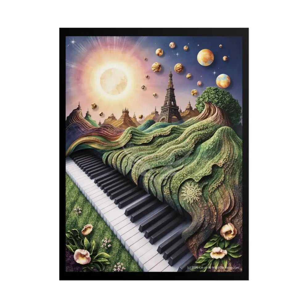 3D Unusual Piano Keys Musical Magic Prints — Rolled Poster Set 18″ x 24″ (Vertical) / Matte Poster