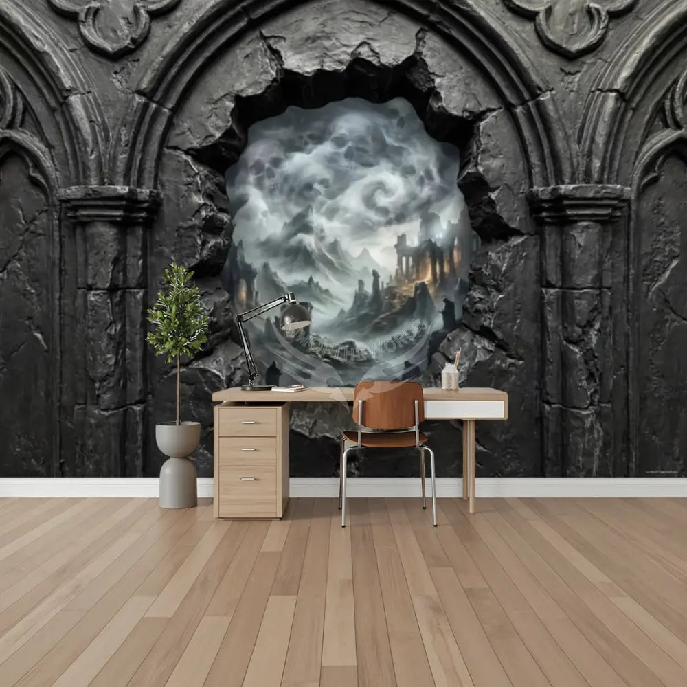 3D Wall Mural Gothic Skulls Scenery Breakout Unpasted Mural Wallpaper 144’’x100’’ 144’’x100’’ Wall Coverings