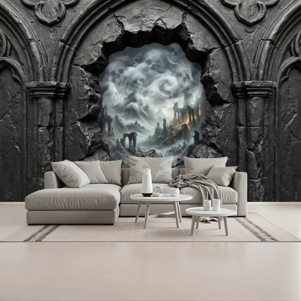 3D Wall Mural Gothic Skulls Scenery Breakout Unpasted Mural Wallpaper 144’’x100’’ 144’’x100’’ Wall Coverings