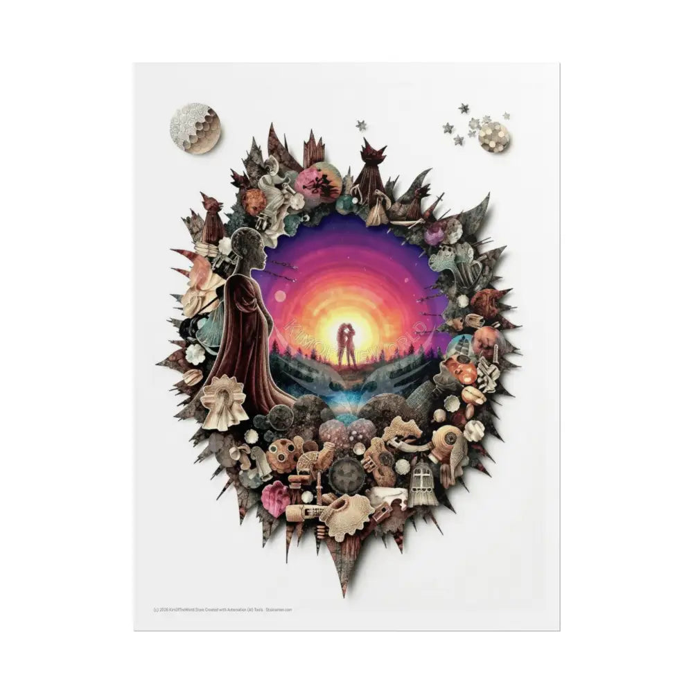 3D Window Eye Waterfall Portal Poster 18″ x 24″ (Vertical) / Matte Poster