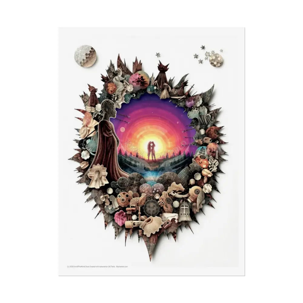 3D Window Eye Waterfall Portal Poster 18″ x 24″ (Vertical) / Semi Glossy Poster