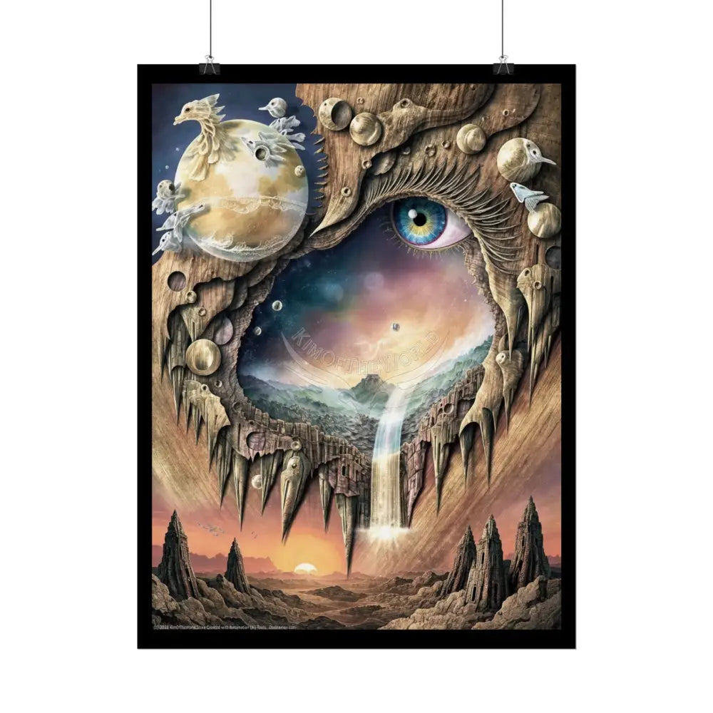 3D Window Eye Waterfall Tears Portal Poster Poster