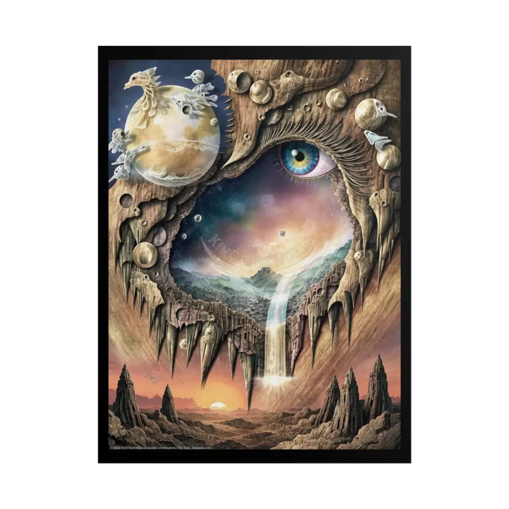 3D Window Eye Waterfall Tears Portal Poster 18″ x 24″ (Vertical) / Matte Poster