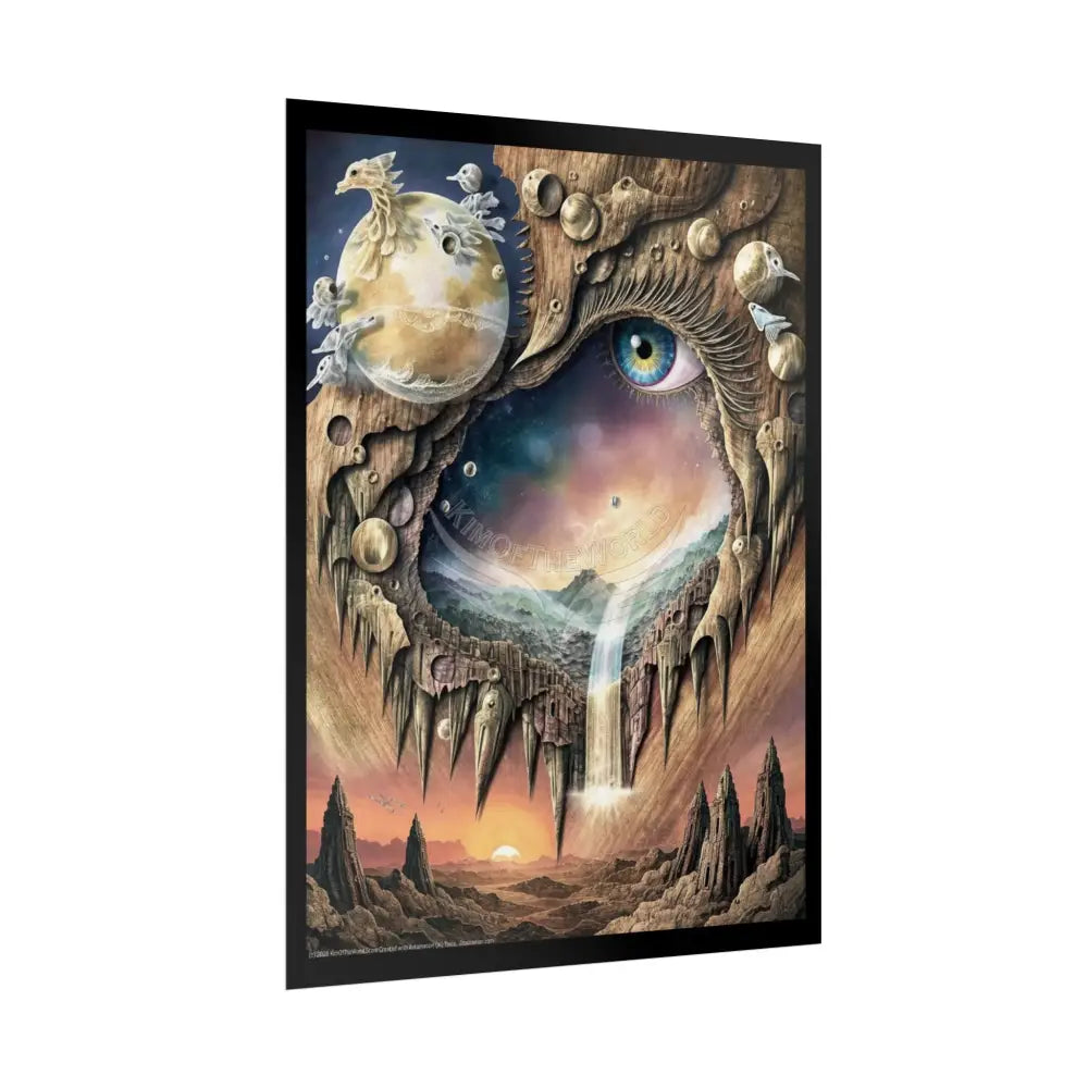 3D Window Eye Waterfall Tears Portal Poster Poster