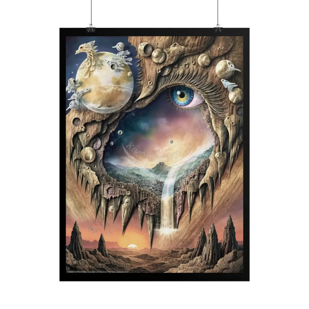 3D Window Eye Waterfall Tears Portal Poster Poster
