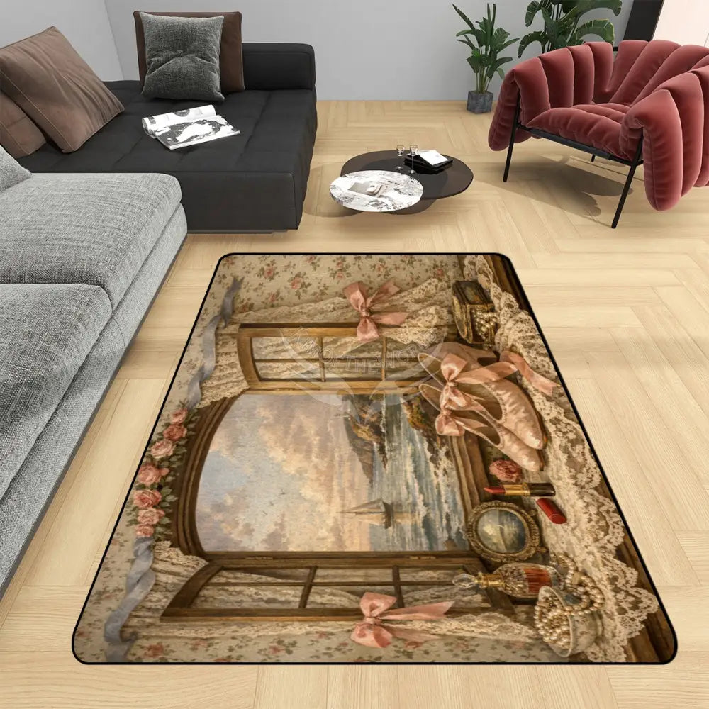 3D Window Wallpaper Area Rug Floor Carpet 8x5.3 - 96’’x64’’ - Rugs & Mats