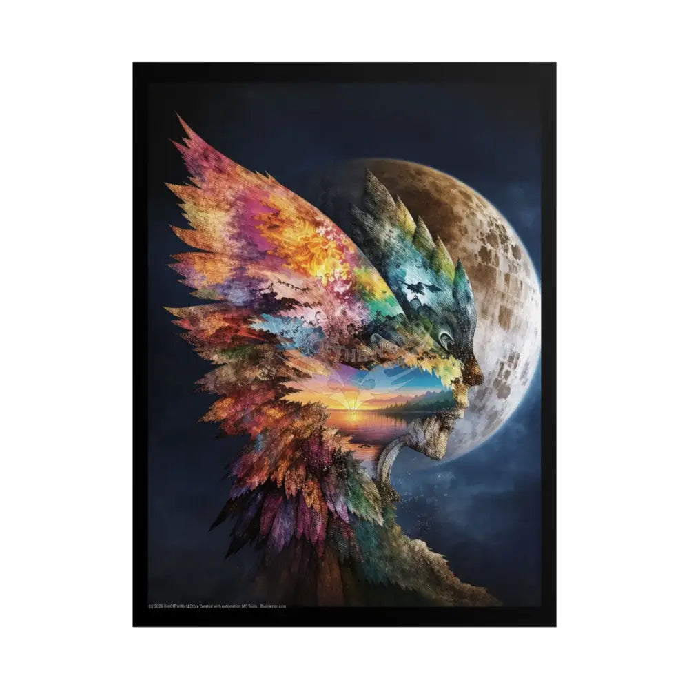 3D Window Waterfall Portal Poster 18″ x 24″ (Vertical) / Matte Poster