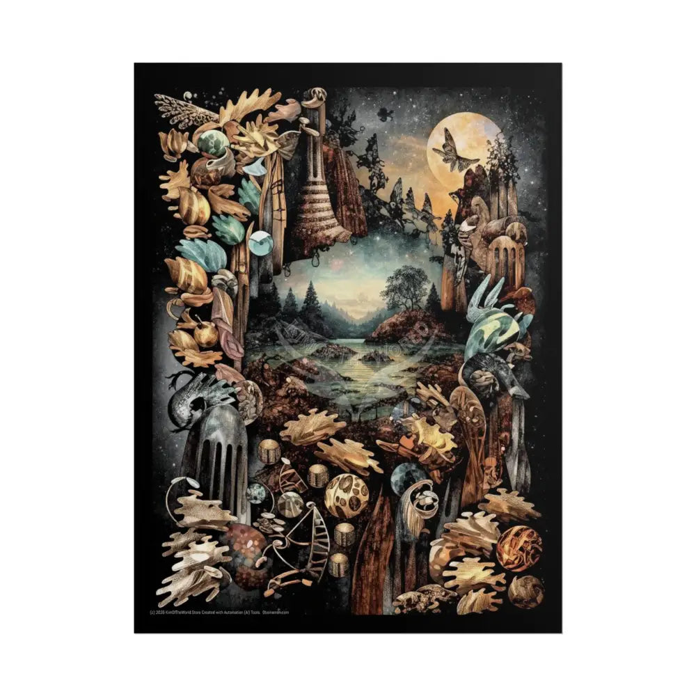 3D Window Waterfall Portal Poster 18″ x 24″ (Vertical) / Matte Poster