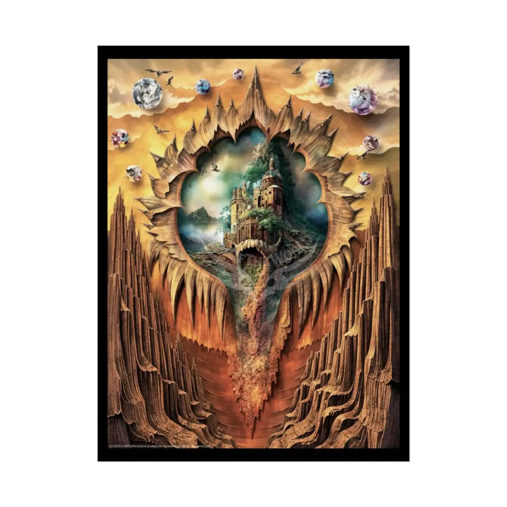 3D Window Waterfall Portal Poster 18″ x 24″ (Vertical) / Semi Glossy Poster