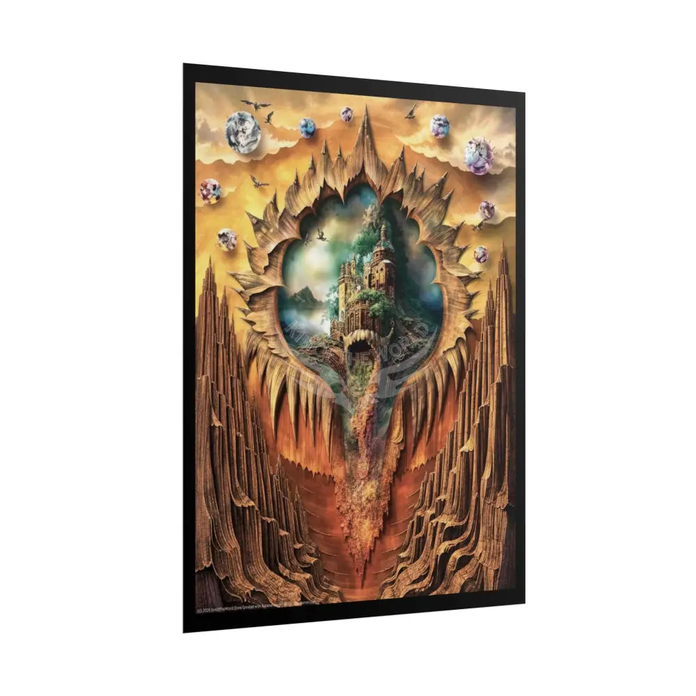 3D Window Waterfall Portal Poster Poster