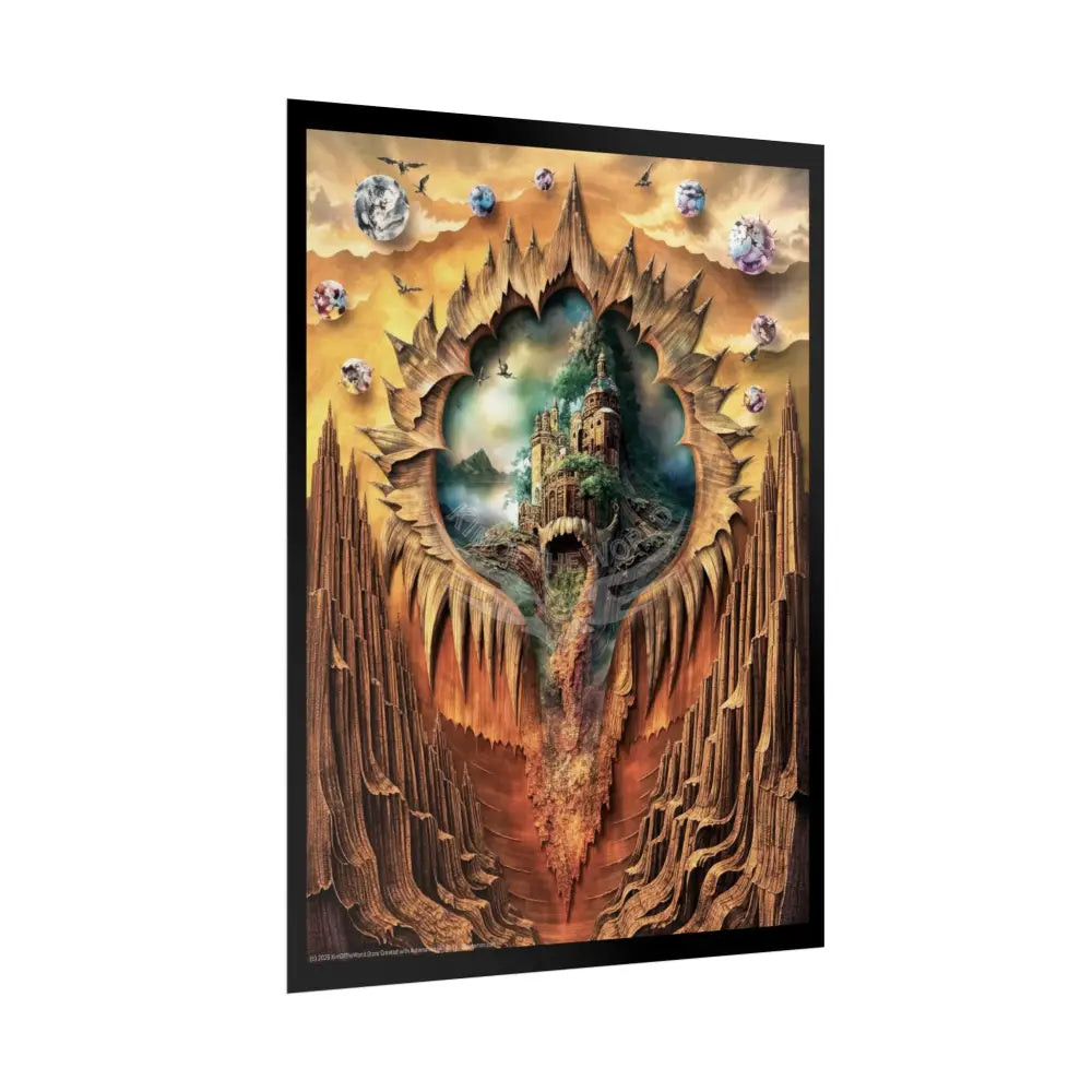 3D Window Waterfall Portal Poster Poster