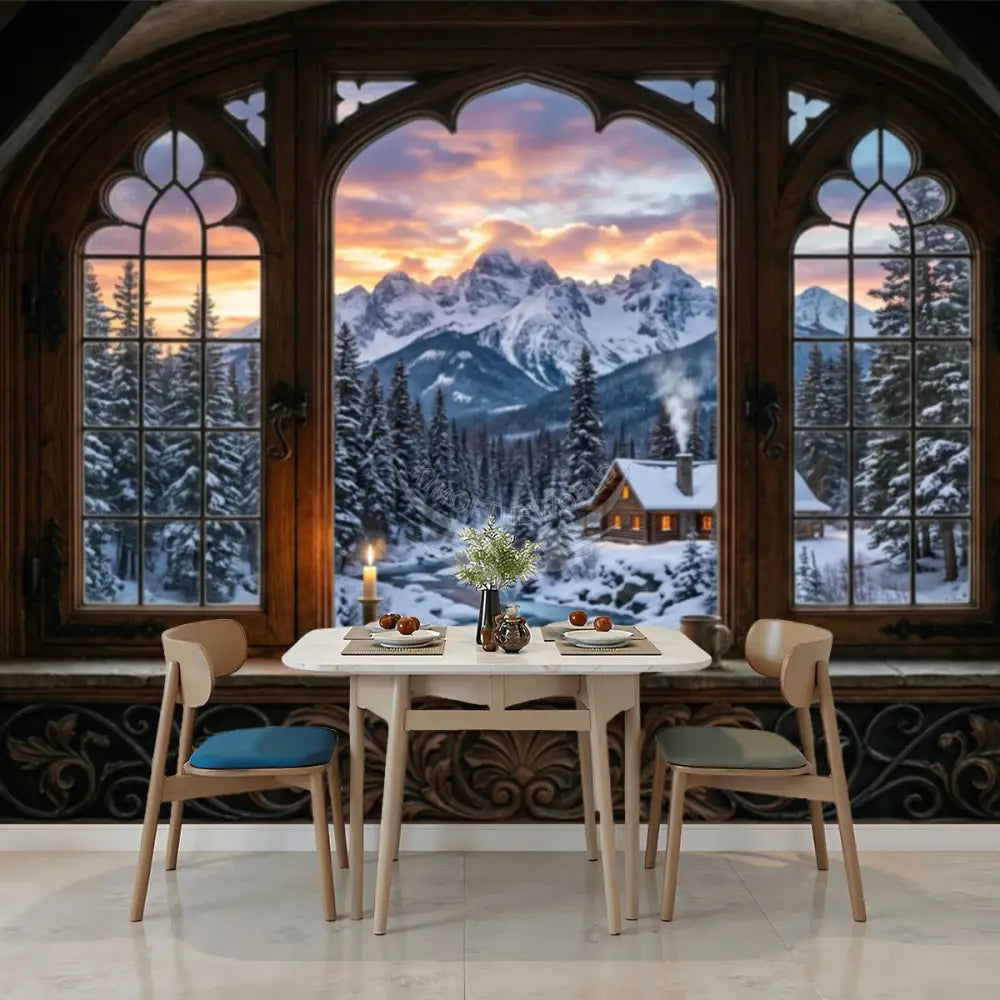 3D Winter Scene Unpasted Mural Wallpaper 144’’x100’’ 144’’x100’’ Wall Coverings