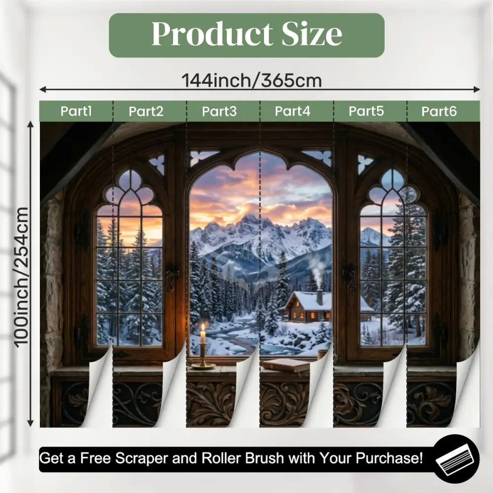 3D Winter Scene Unpasted Mural Wallpaper 144’’x100’’ 144’’x100’’ Wall Coverings