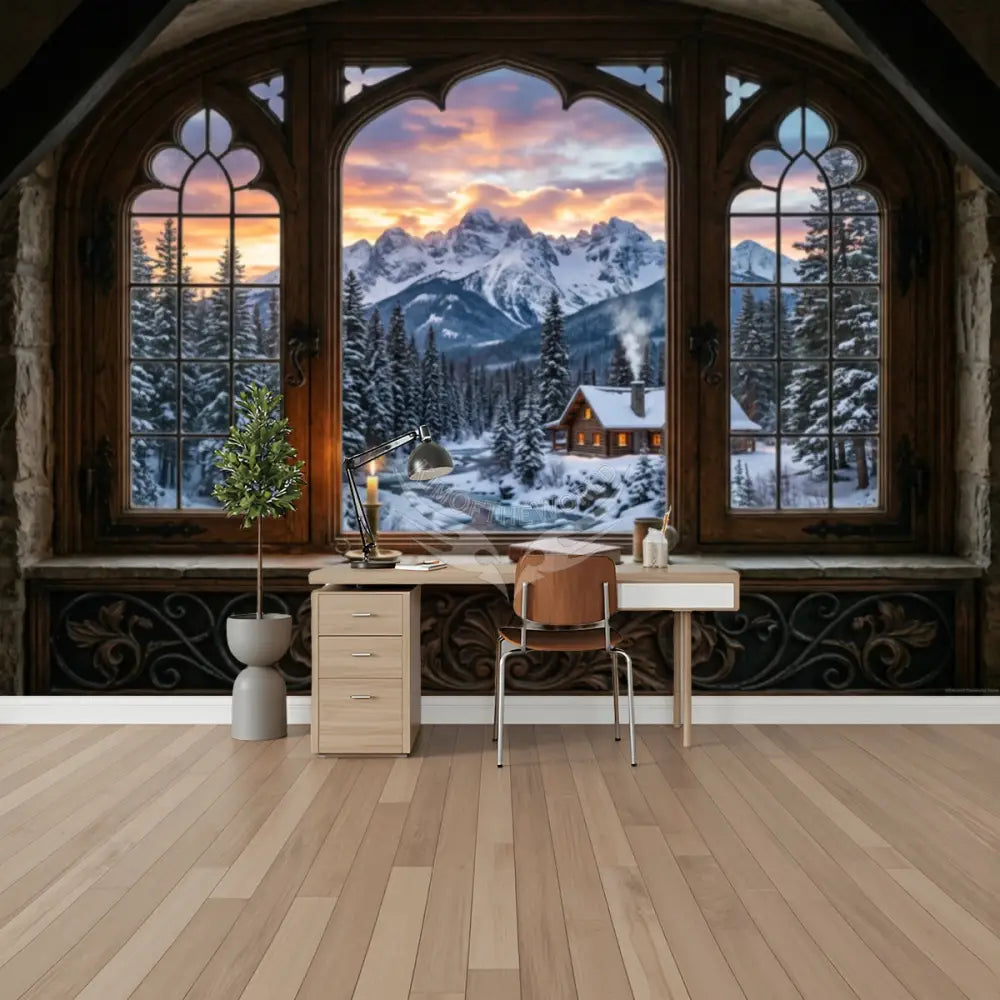3D Winter Scene Unpasted Mural Wallpaper 144’’x100’’ 144’’x100’’ Wall Coverings