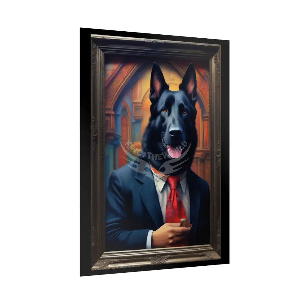 3D Working German Shepherd Dog Comic - Rolled Posters Poster