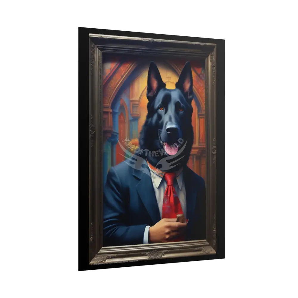 3D Working German Shepherd Dog Comic - Rolled Posters Poster