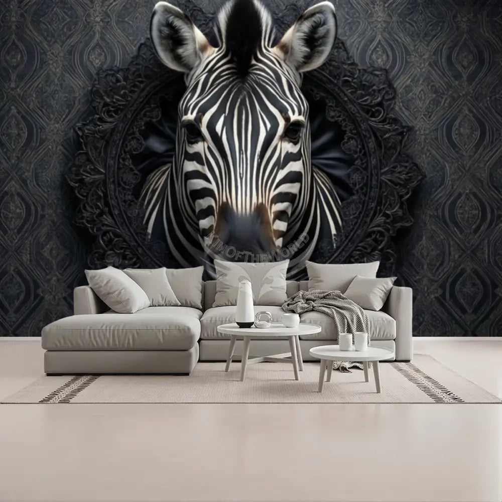 3D Zebra Unpasted Mural Wallpaper 144’’x100’’ - 144’’x100’’ - Wall Coverings