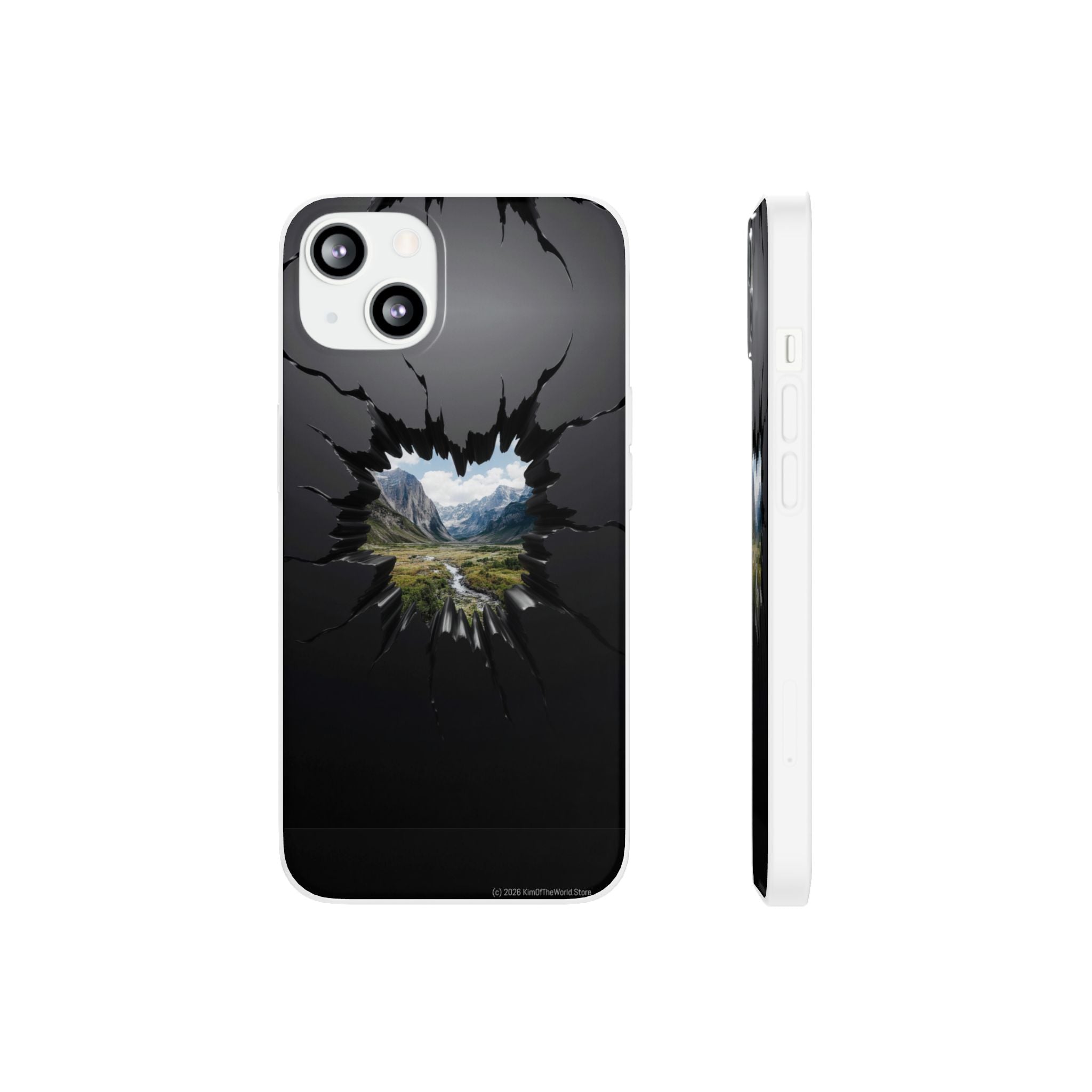 Mystic Mountain Break-Out Window Phone Case - Surreal Art Flexi Case