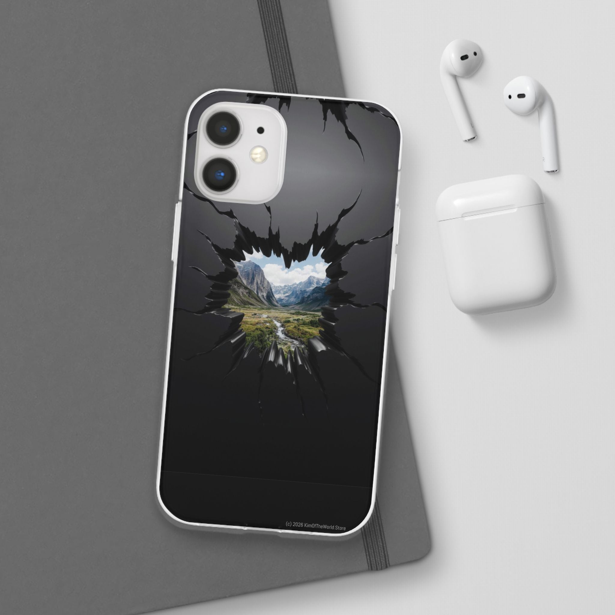 Mystic Mountain Break-Out Window Phone Case - Surreal Art Flexi Case