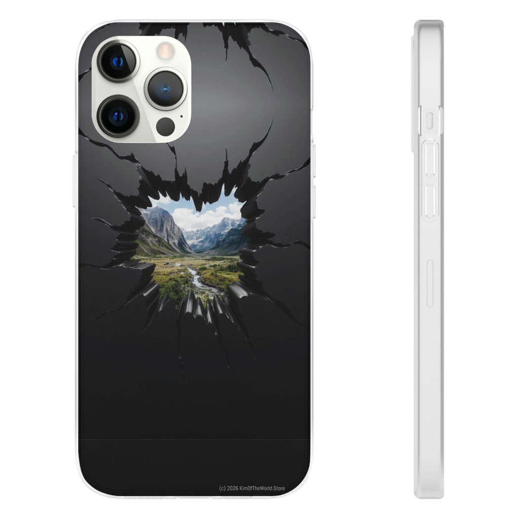 Mystic Mountain Break-Out Window Phone Case - Surreal Art Flexi Case