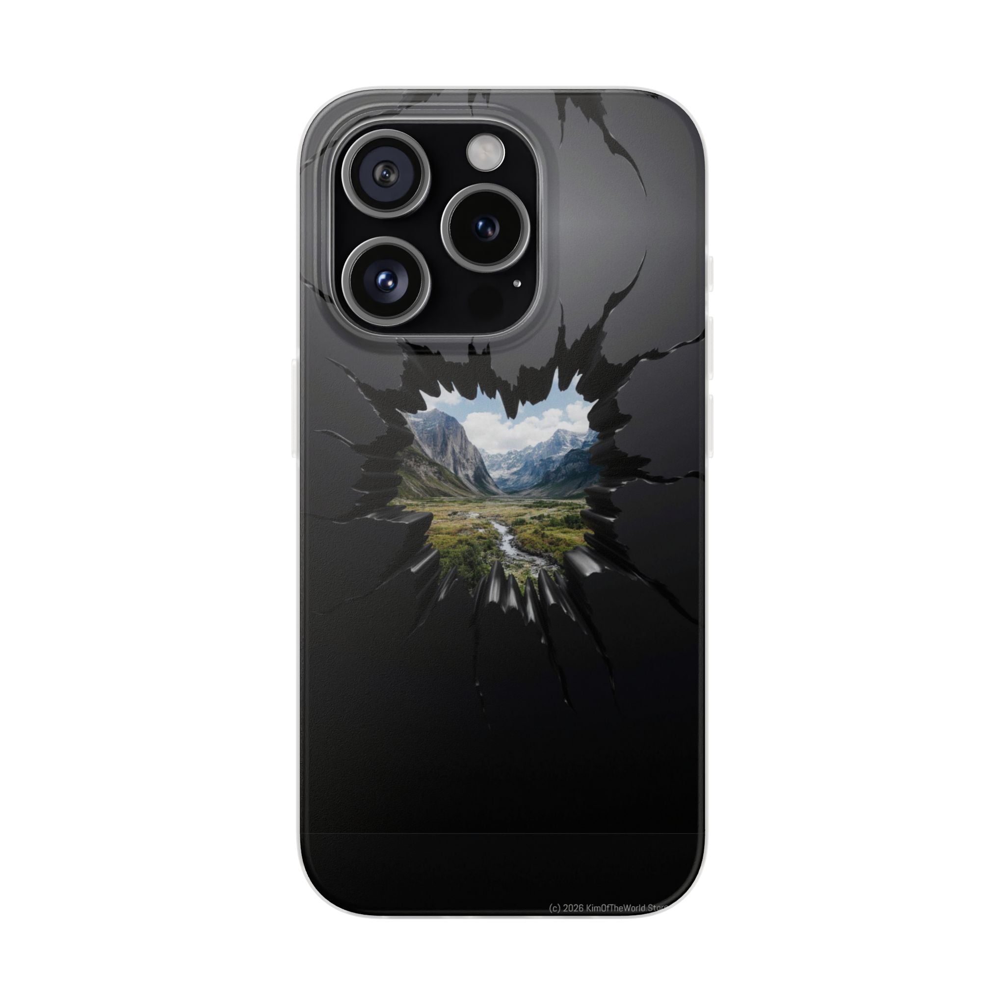 Mystic Mountain Break-Out Window Phone Case - Surreal Art Flexi Case