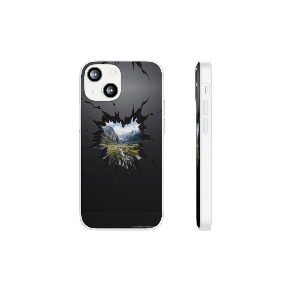 Mystic Mountain Break-Out Window Phone Case - Surreal Art Flexi Case