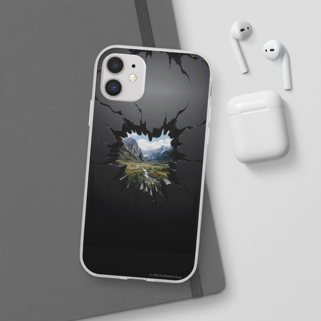 Mystic Mountain Break-Out Window Phone Case - Surreal Art Flexi Case