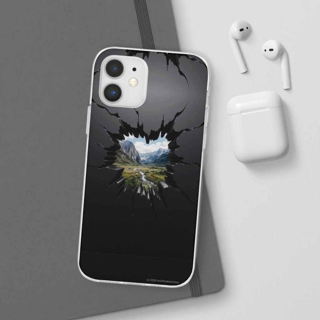 Mystic Mountain Break-Out Window Phone Case - Surreal Art Flexi Case