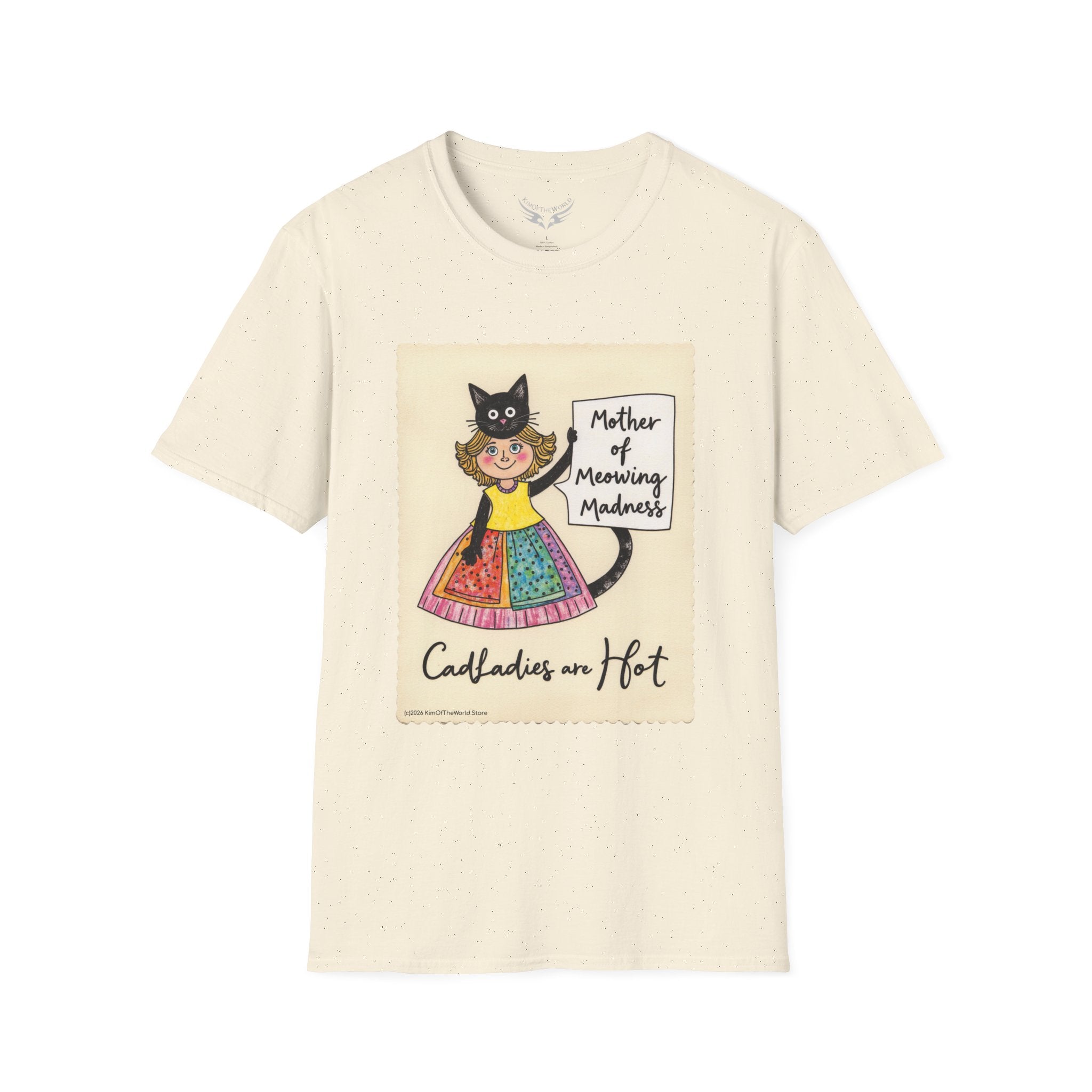 "Mother of Meowing Madness" Cat Lady Kitty Parent Tee  - Art Softstyle T-Shirt