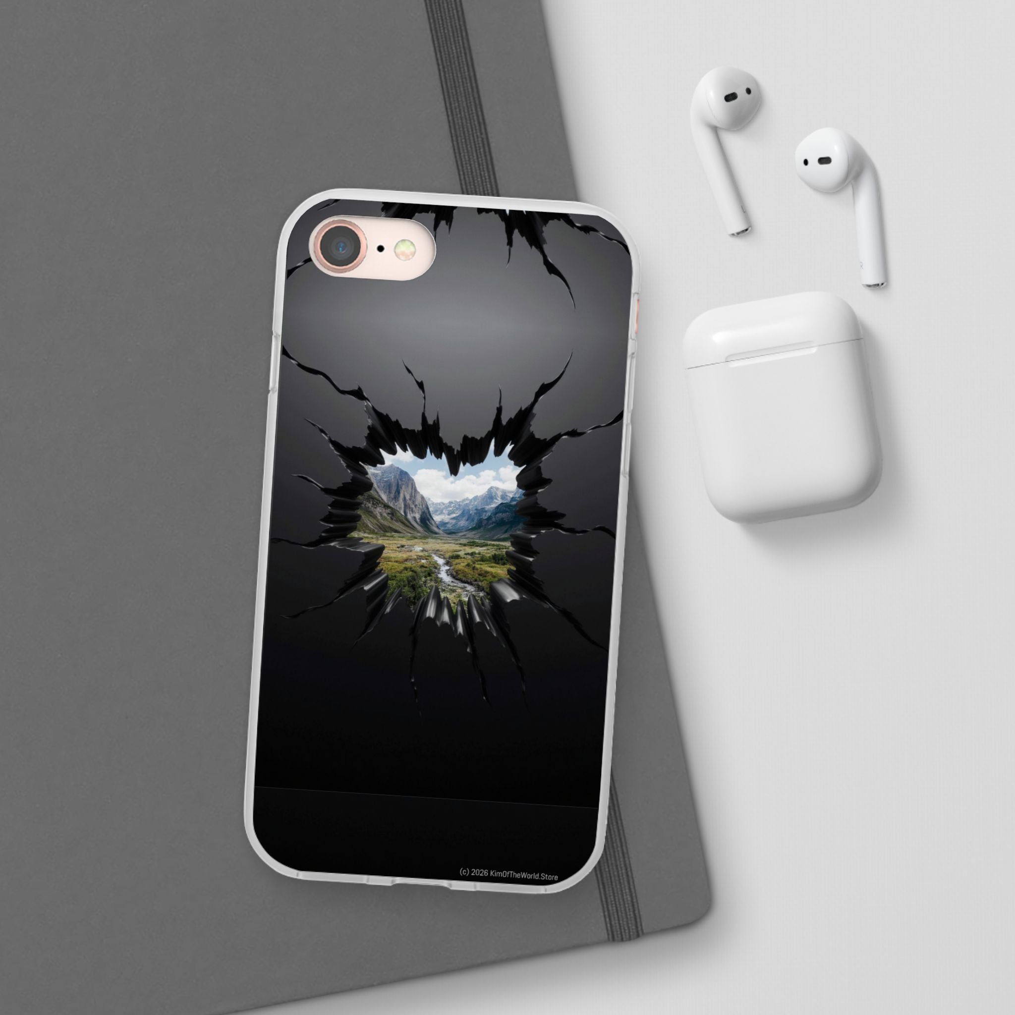 Mystic Mountain Break-Out Window Phone Case - Surreal Art Flexi Case
