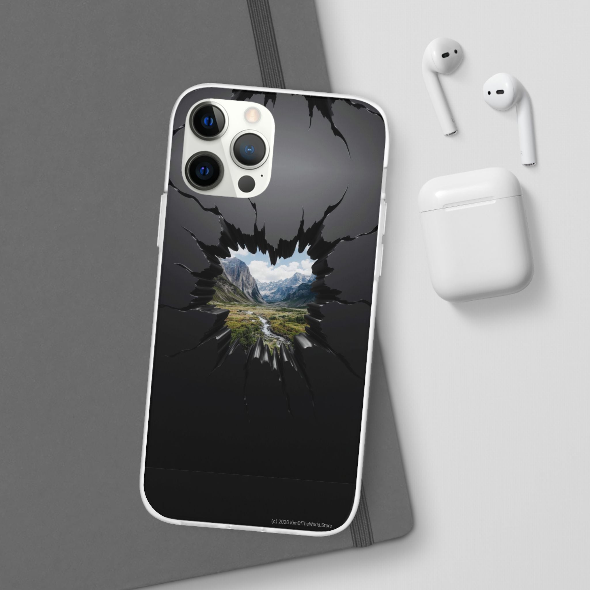 Mystic Mountain Break-Out Window Phone Case - Surreal Art Flexi Case