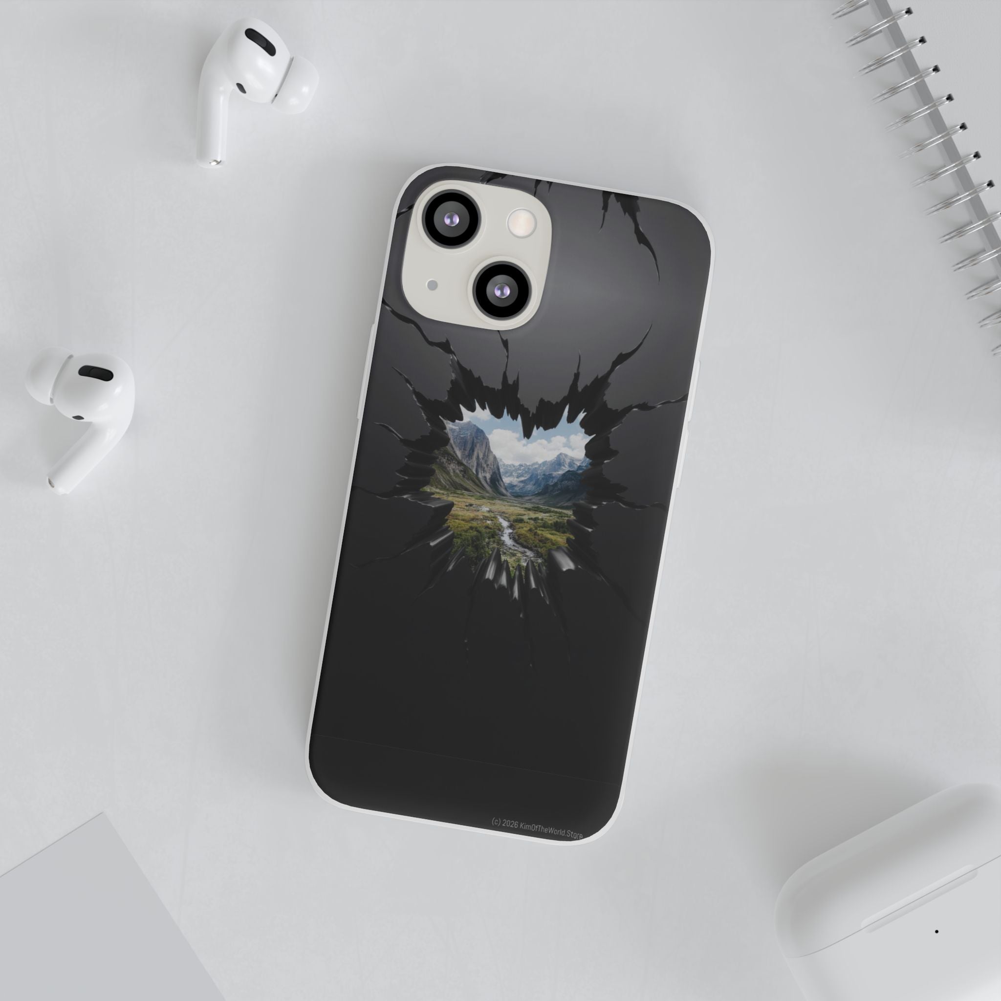 Mystic Mountain Break-Out Window Phone Case - Surreal Art Flexi Case