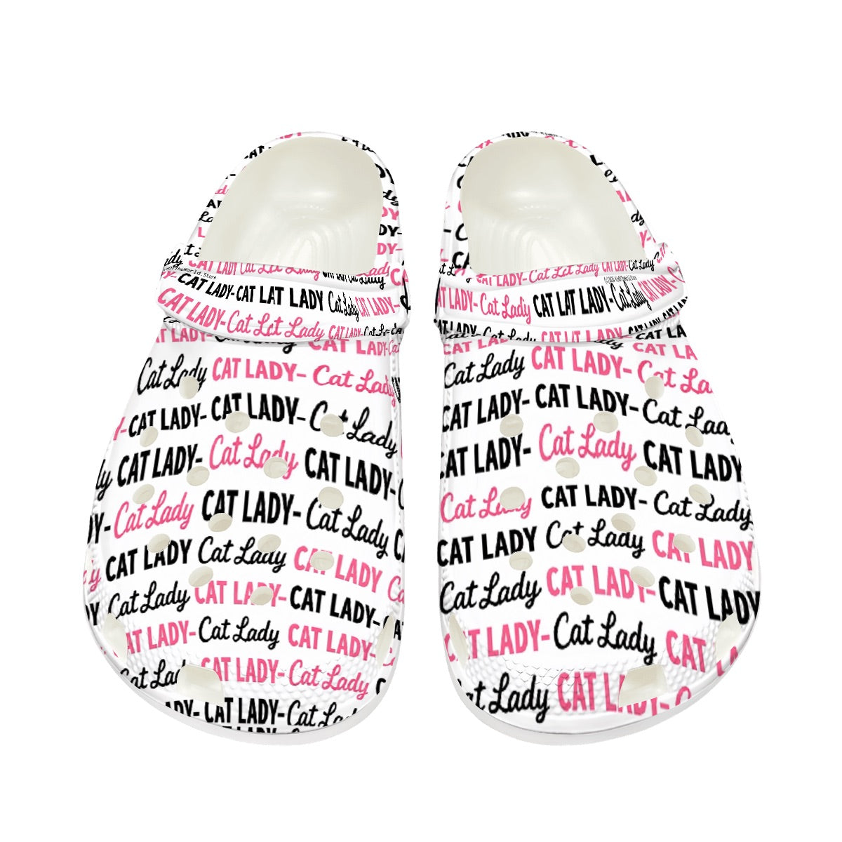 Cat Lady Black and Pink Print Women's Classic EVA Clogs (AOP)