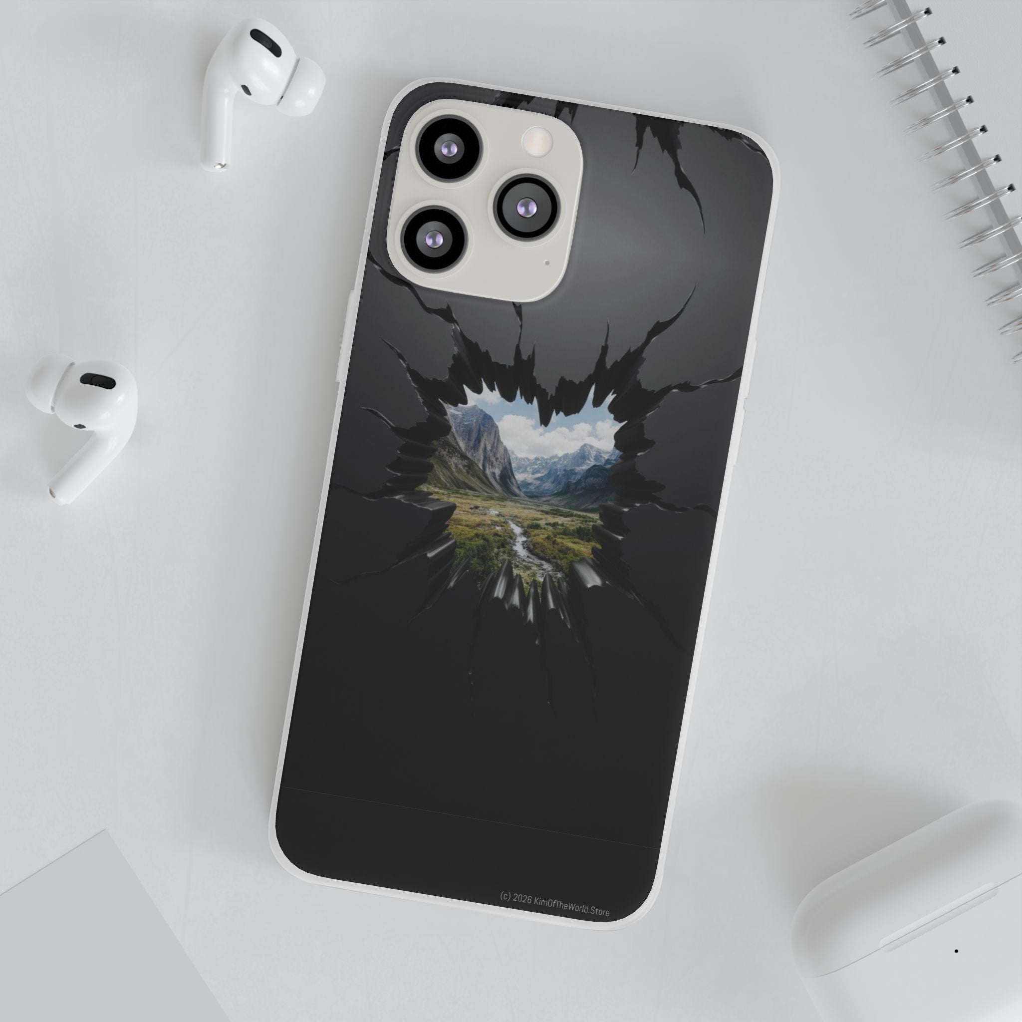 Mystic Mountain Break-Out Window Phone Case - Surreal Art Flexi Case