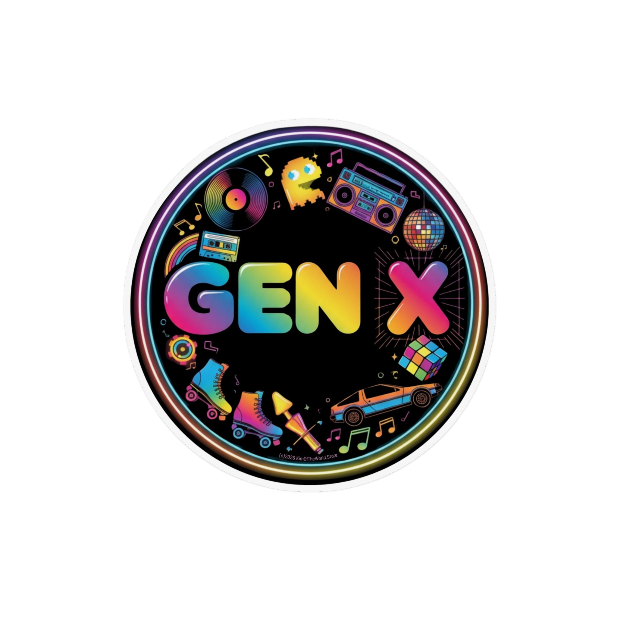 "Gen X" Custom Cut Shape Magnet — Retro Refrigerator Magnet 8 x 8"