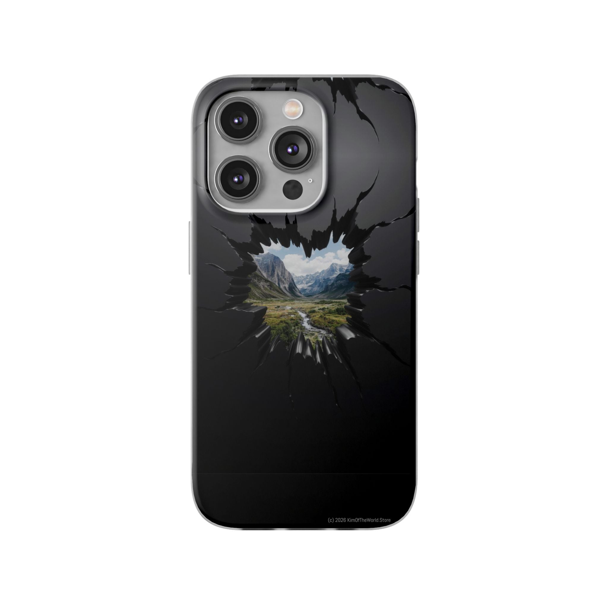 Mystic Mountain Break-Out Window Phone Case - Surreal Art Flexi Case