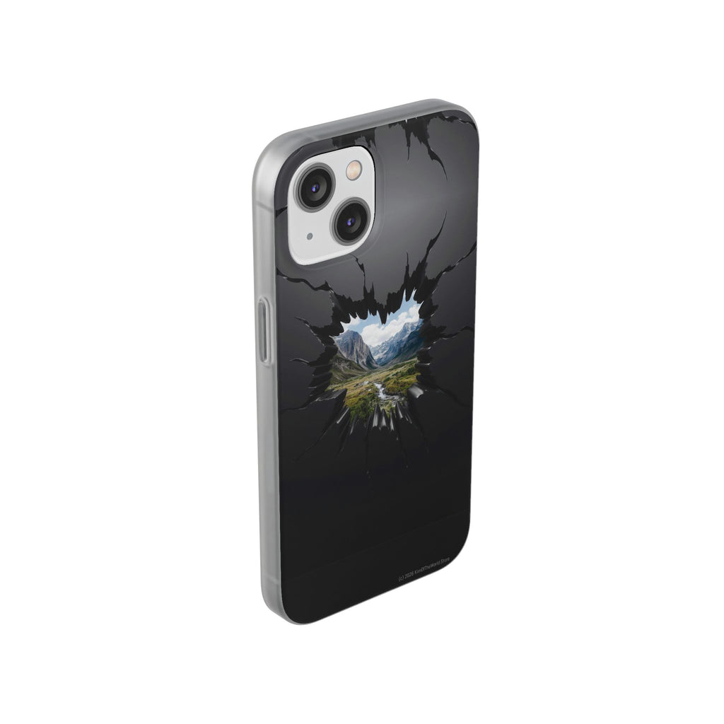 Mystic Mountain Break-Out Window Phone Case - Surreal Art Flexi Case