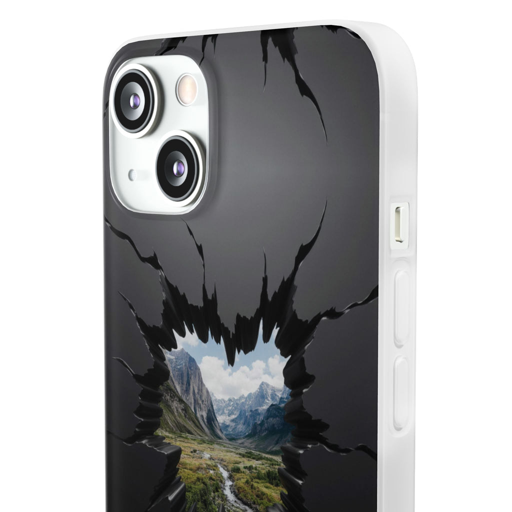 Mystic Mountain Break-Out Window Phone Case - Surreal Art Flexi Case