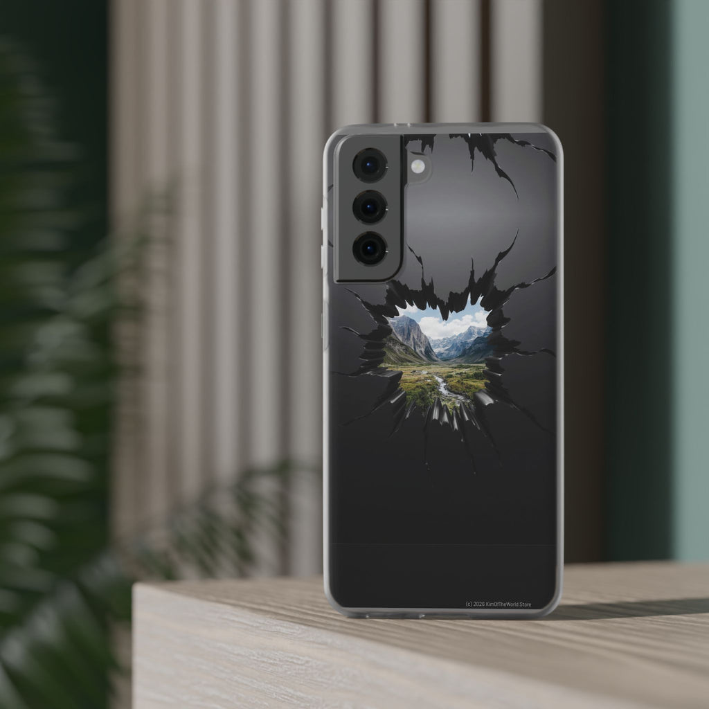 Mystic Mountain Break-Out Window Phone Case - Surreal Art Flexi Case