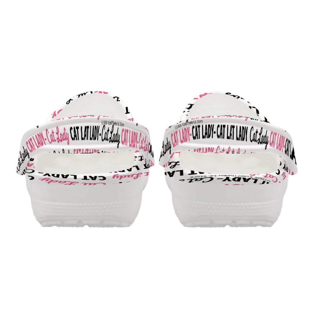 Cat Lady Black and Pink Print Women's Classic EVA Clogs (AOP)