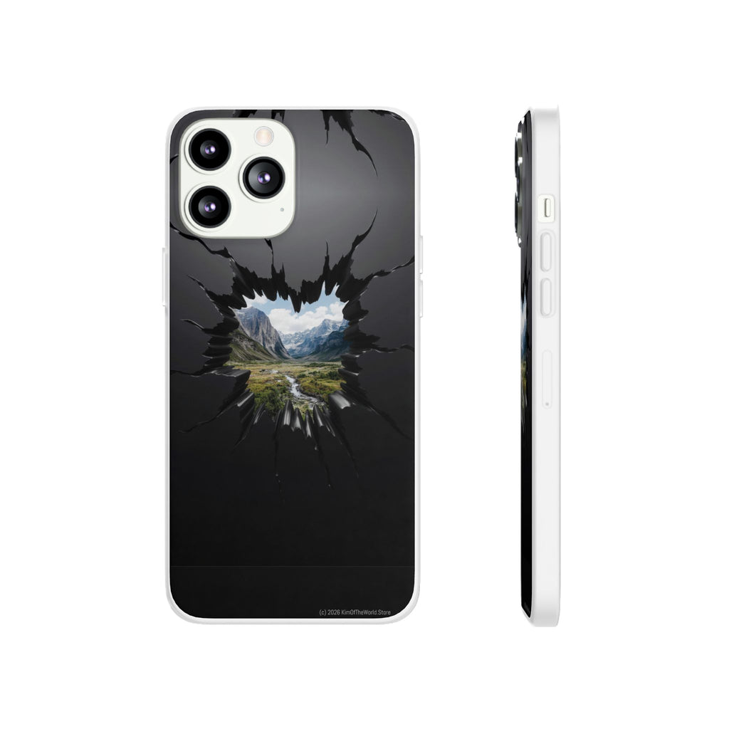 Mystic Mountain Break-Out Window Phone Case - Surreal Art Flexi Case